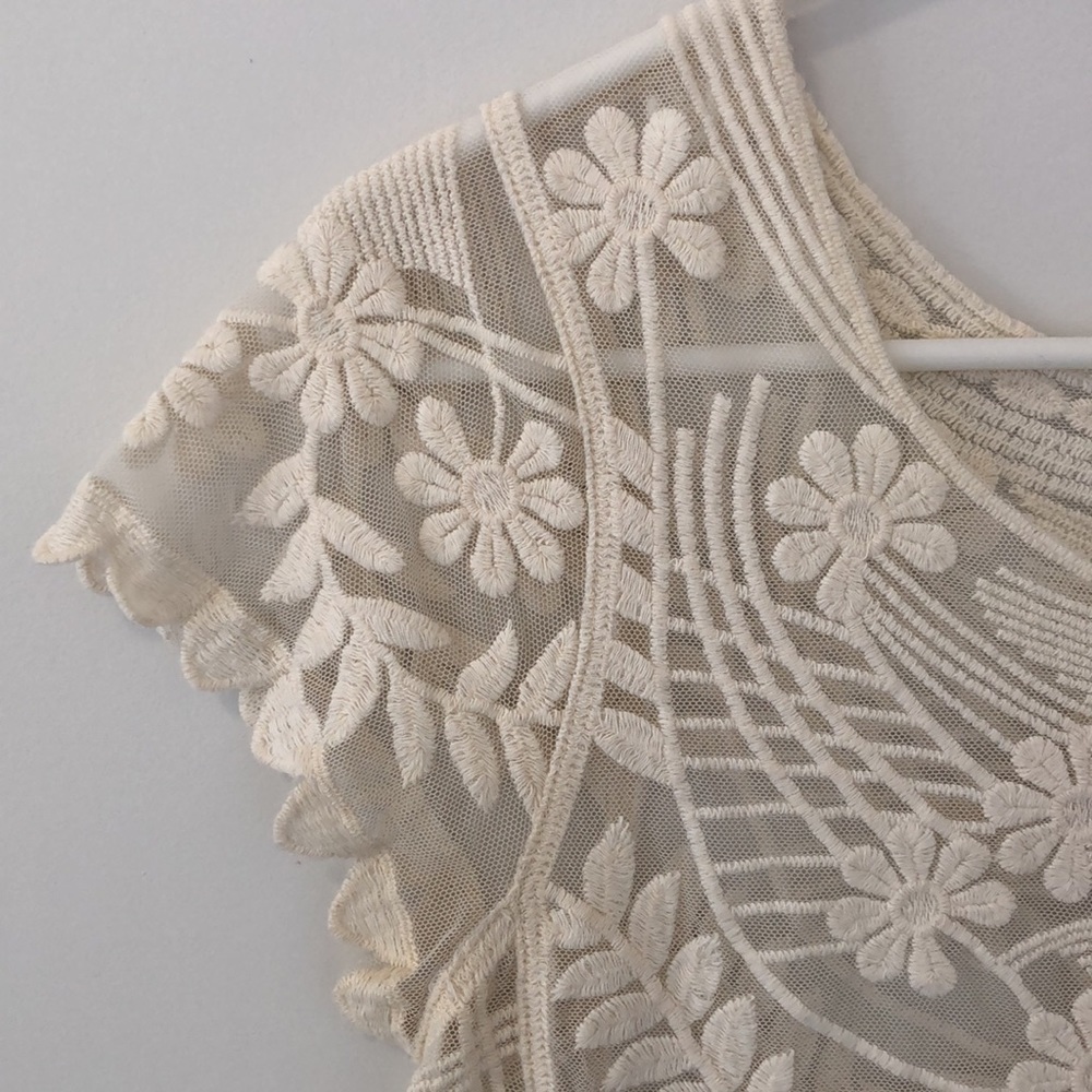 Express Sheer Embroidered Top - Picture 2 of 7